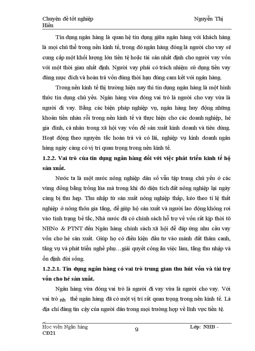 image for page Tín dụng đối với hộ sản xuất tại NHNo & PTNT huyện Đức Thọ, Thực trạng và Giải pháp