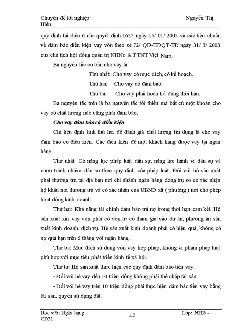 image for page Tín dụng đối với hộ sản xuất tại NHNo & PTNT huyện Đức Thọ, Thực trạng và Giải pháp