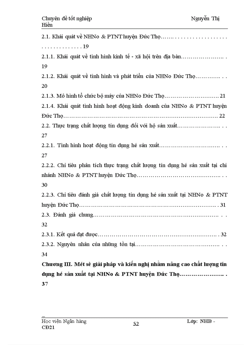 image for page Tín dụng đối với hộ sản xuất tại NHNo & PTNT huyện Đức Thọ, Thực trạng và Giải pháp