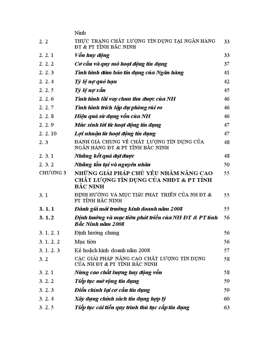 image for page Giải pháp nâng cao chất lượng tín dụng tại Chi nhánh Ngân hàng Đầu tư & Phát triển Tỉnh Bắc Ninh
