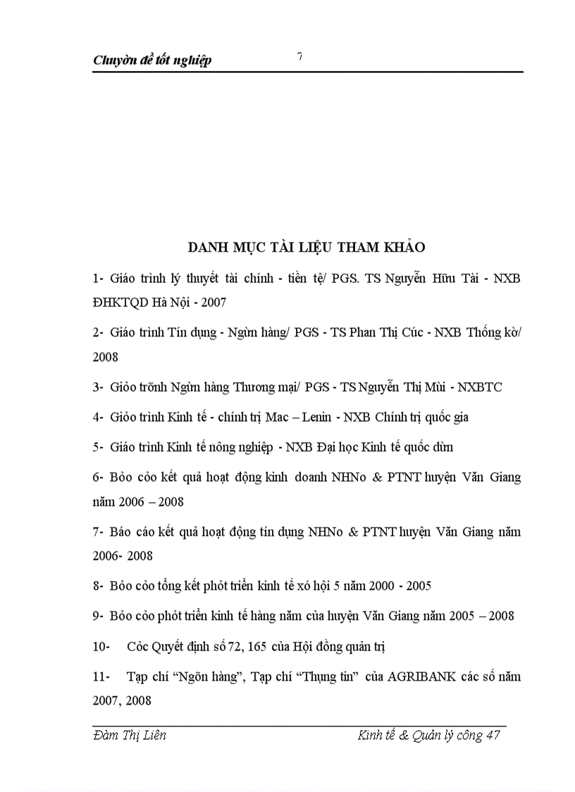 image for page Giải pháp nâng cao chất lượng tín dụng ngân hàng cho phát triển nông nghiệp trên địa bàn của NHNo&PTNT huyện Văn Giang