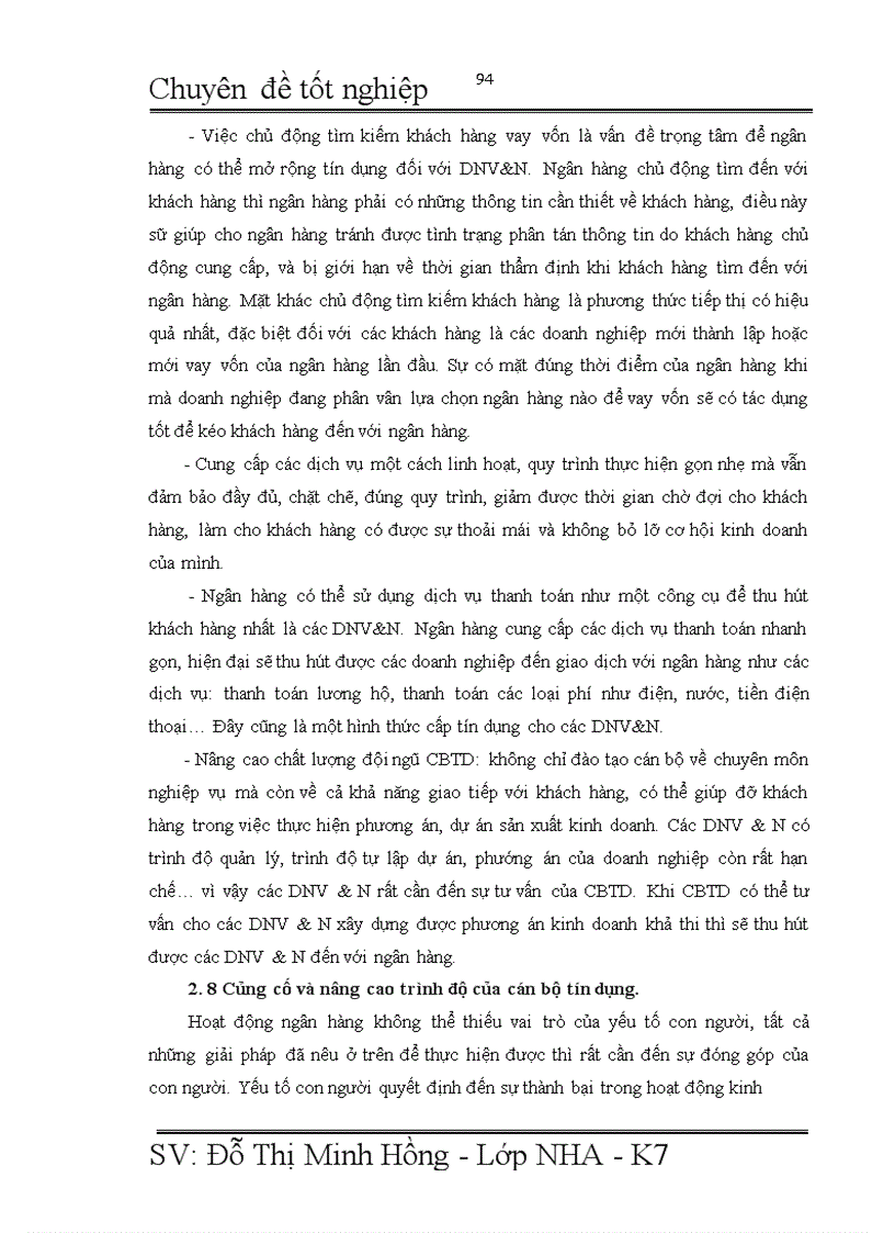 image for page Giải pháp mở rộng tín dụng ngân hàng đối với DNV&N tại NHĐT&PT Quang Trung