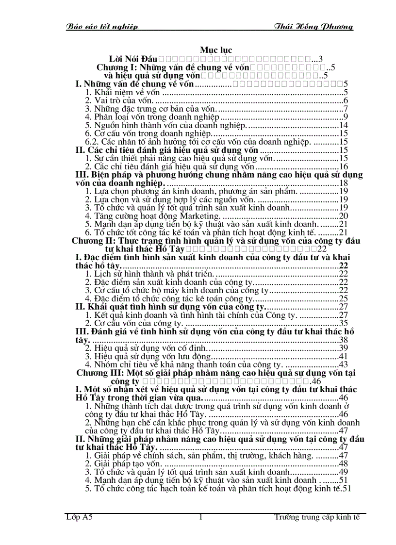 image for page Một số giải pháp nhằm nâng cao hiệu quả sử dụng vốn tại Công ty Đầu tư khai thác Hồ Tây