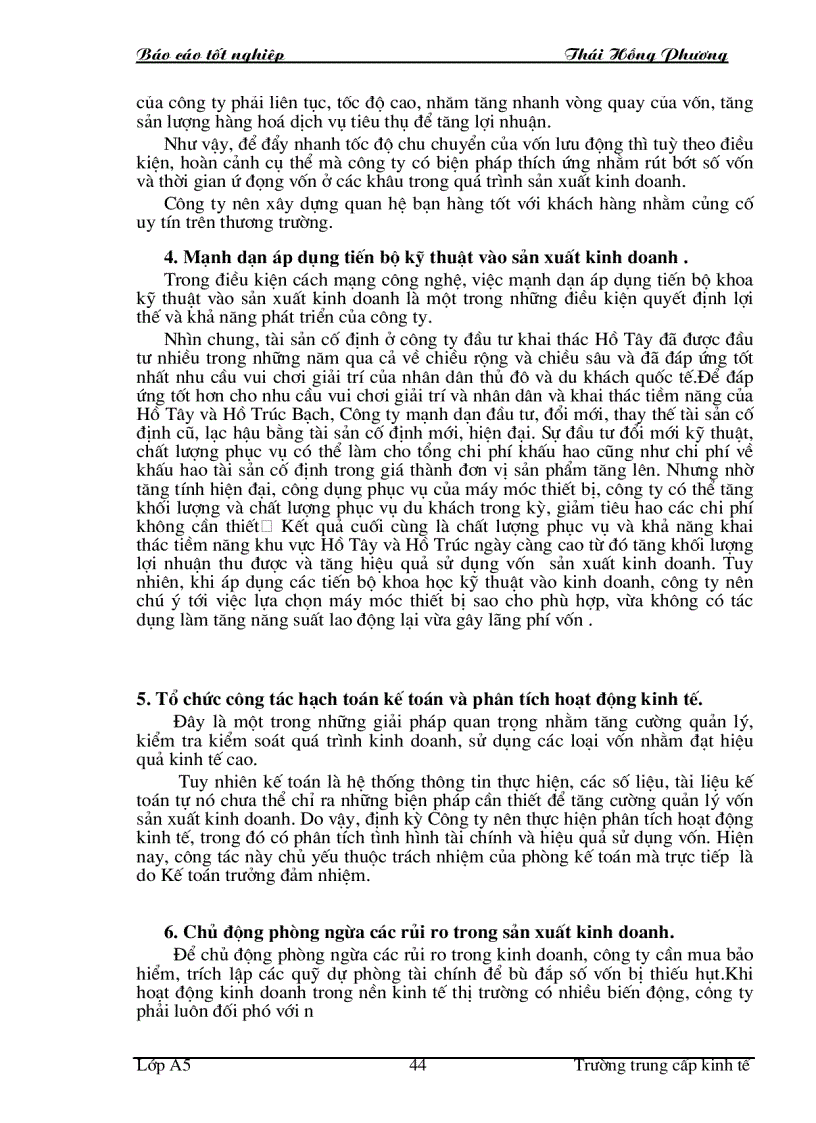 image for page Một số giải pháp nhằm nâng cao hiệu quả sử dụng vốn tại Công ty Đầu tư khai thác Hồ Tây