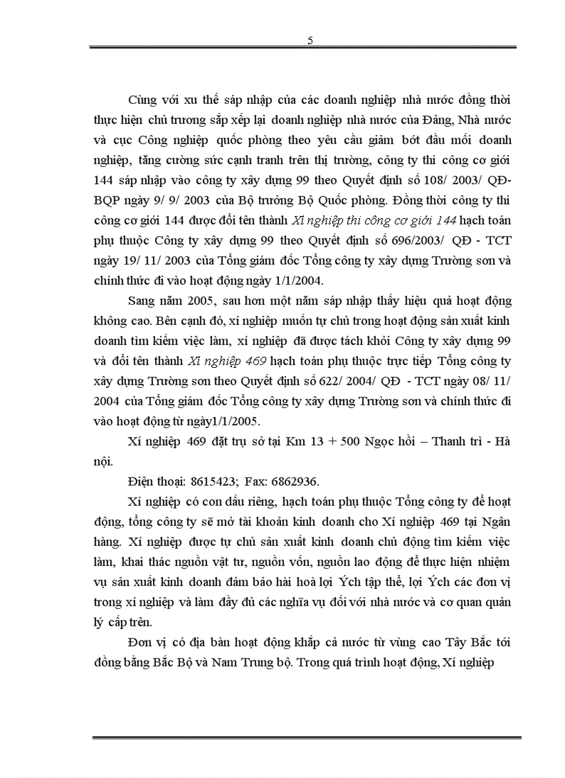 image for page Hoàn thiện công tác kế toán tập hợp chi phí sản xuất và tính giá thành sản phẩm xây lắp ở Xí nghiệp 469 - Tổng công ty xây dựng Trường Sơn