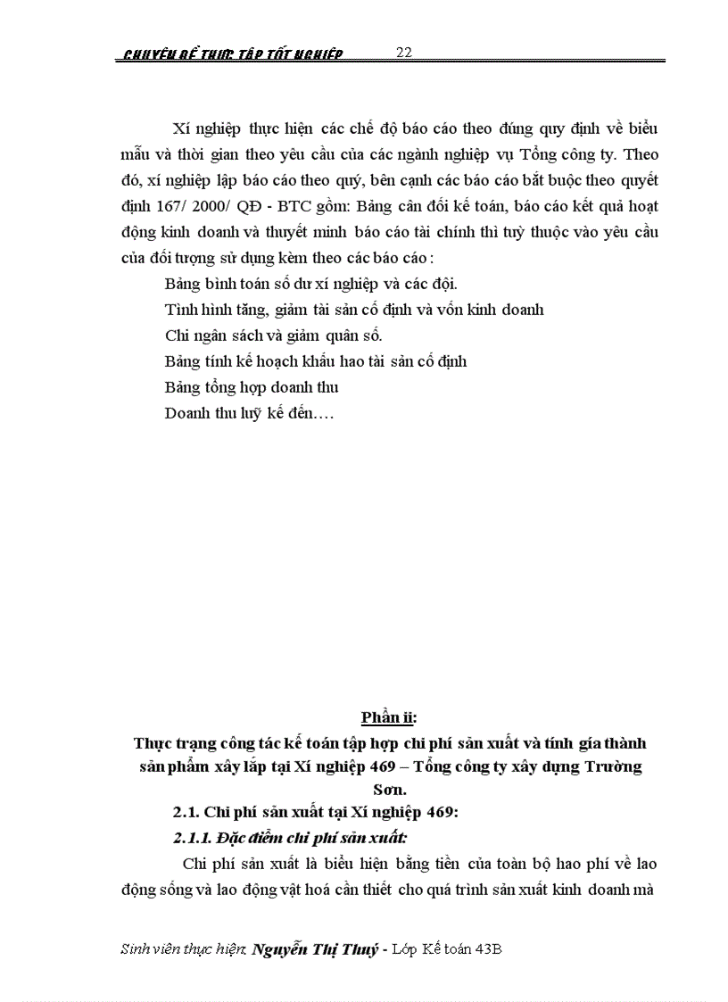 image for page Hoàn thiện công tác kế toán tập hợp chi phí sản xuất và tính giá thành sản phẩm xây lắp ở Xí nghiệp 469 - Tổng công ty xây dựng Trường Sơn