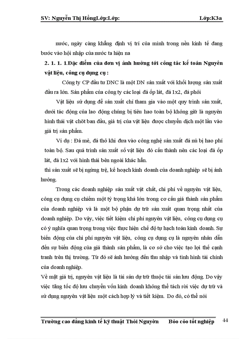 image for page Thực trạng công tác kế toán nguyên vật liệu và công cụ dụng cụ tại công ty cổ phần đầu tư dnc