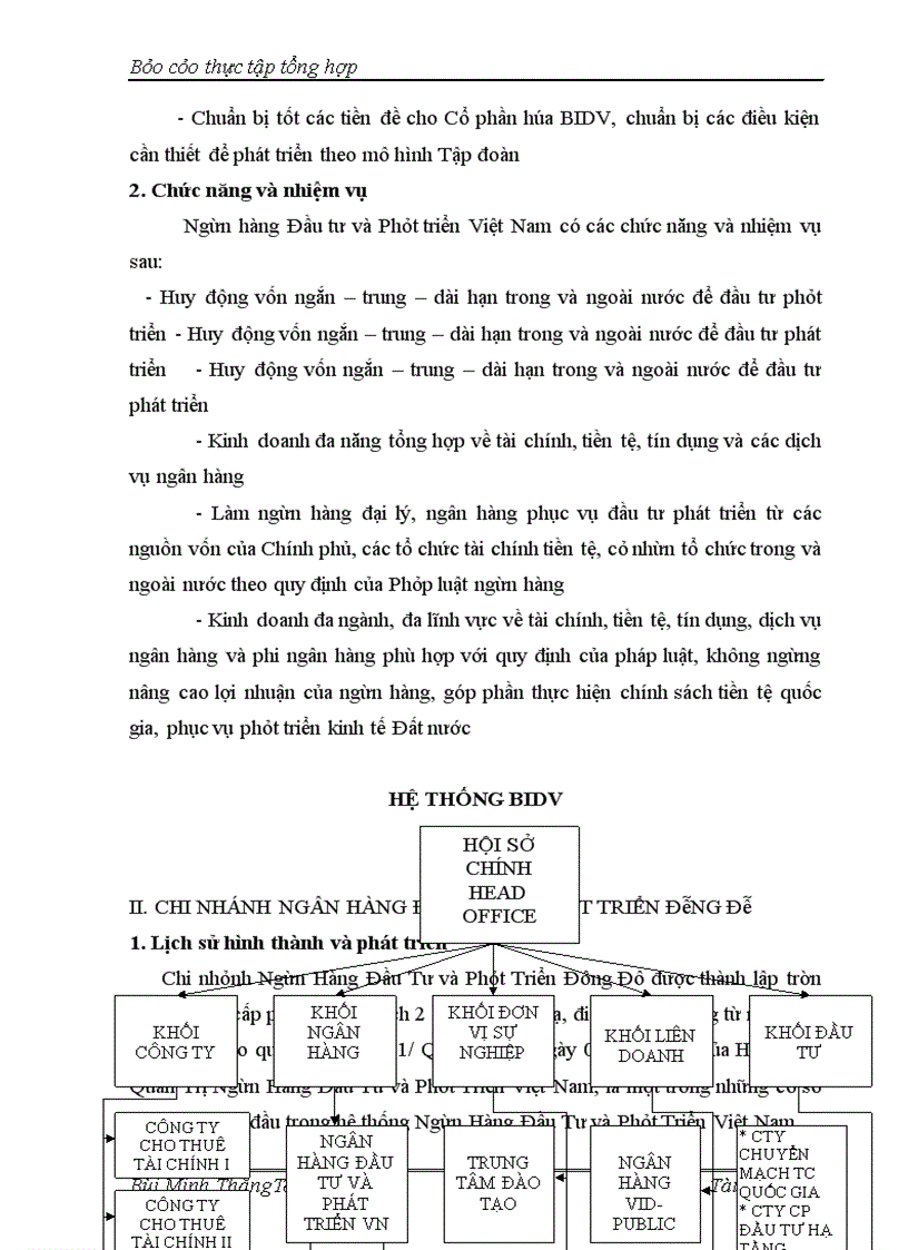 image for page Ngân hàng đầu tư và phát triển Việt Nam và chi nhánh Đông Đô