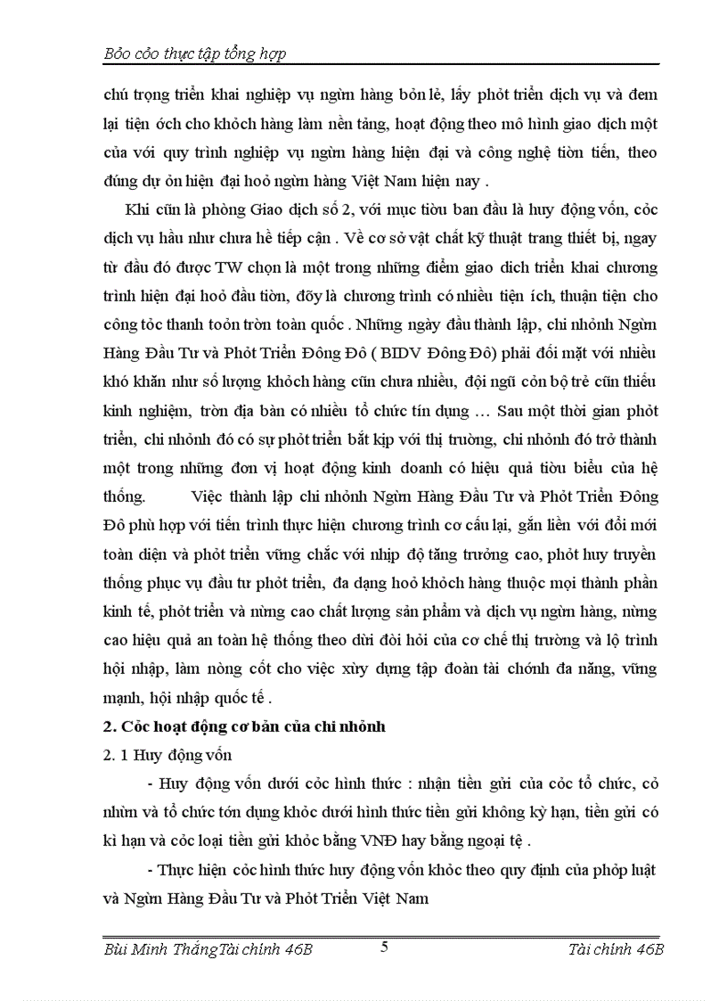 image for page Ngân hàng đầu tư và phát triển Việt Nam và chi nhánh Đông Đô