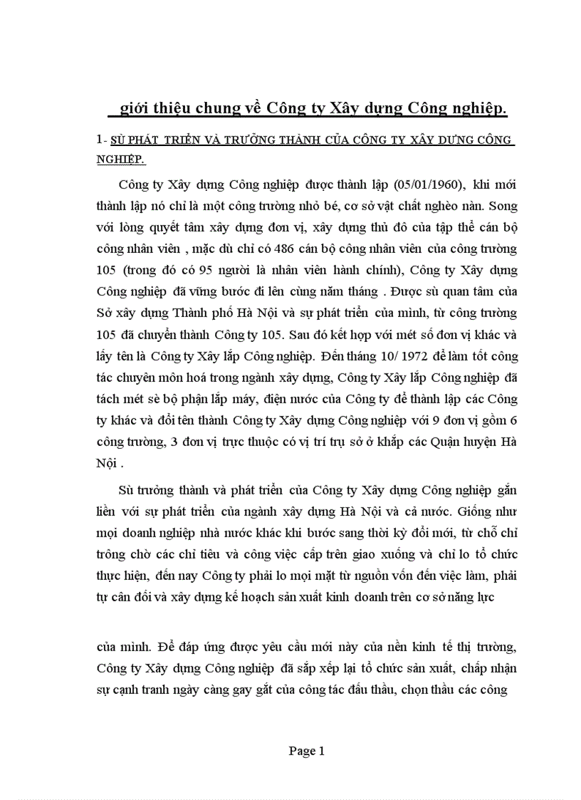 image for page Báo cáo thực tập tại Công ty Xây dựng Công nghiệp.
