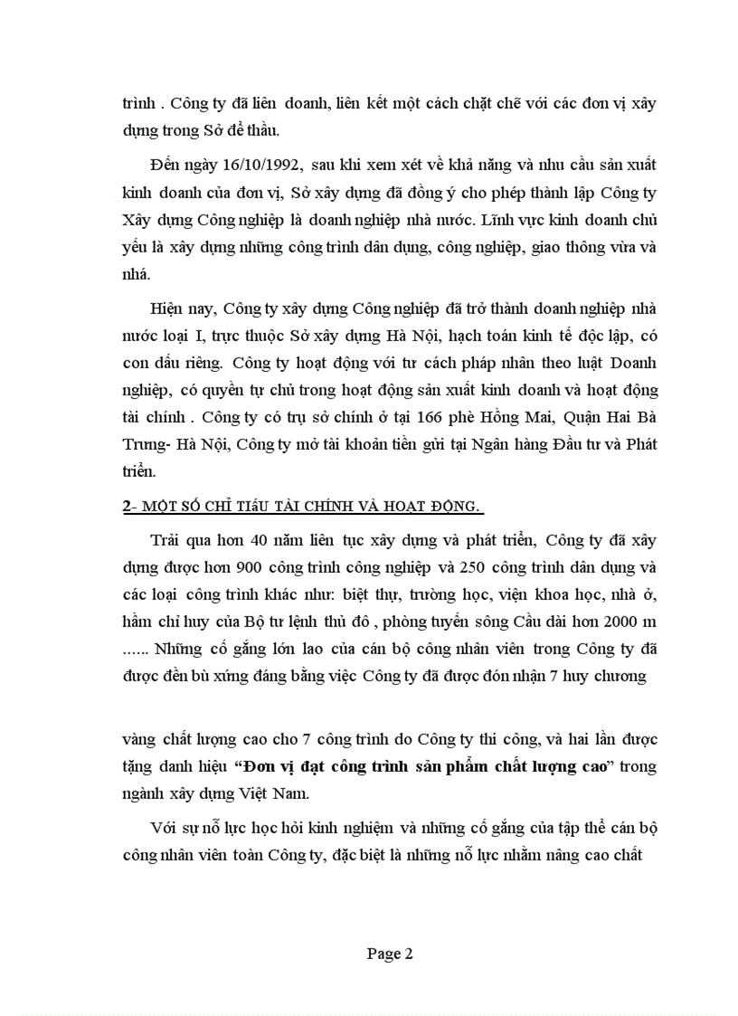image for page Báo cáo thực tập tại Công ty Xây dựng Công nghiệp.
