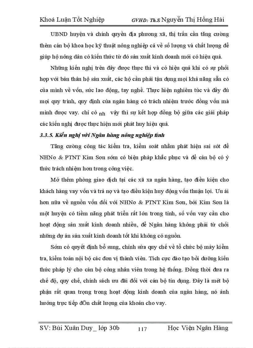image for page Giải pháp nâng cao chất lượng tín dụng trong cho vay hộ sản xuất ở NHNo&PTNT huyện Kim Sơn, Tỉnh Ninh Bình