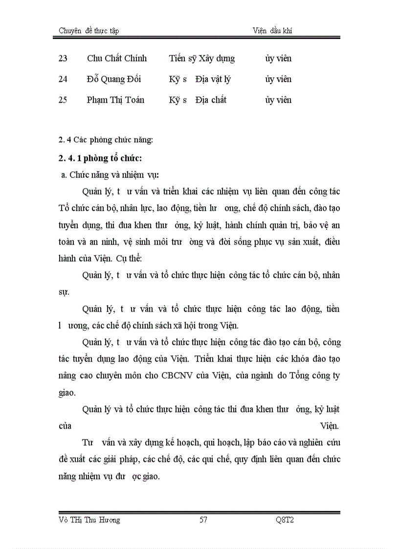 image for page Cơ cấu tổ chức bộ máy của Viện Dầu khí