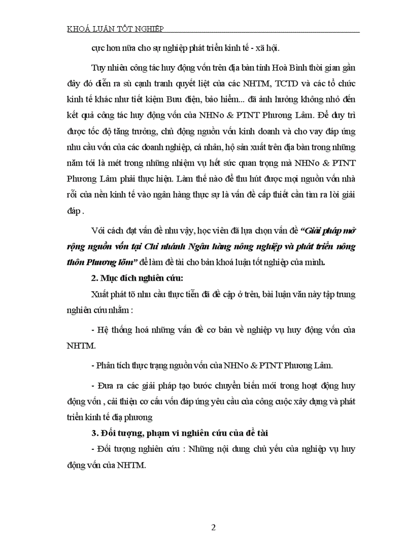 image for page Giải pháp mở rộng nguồn vốn tại Chi nhánh Ngân hàng nông nghiệp và phát triển nông thôn Phương lâm