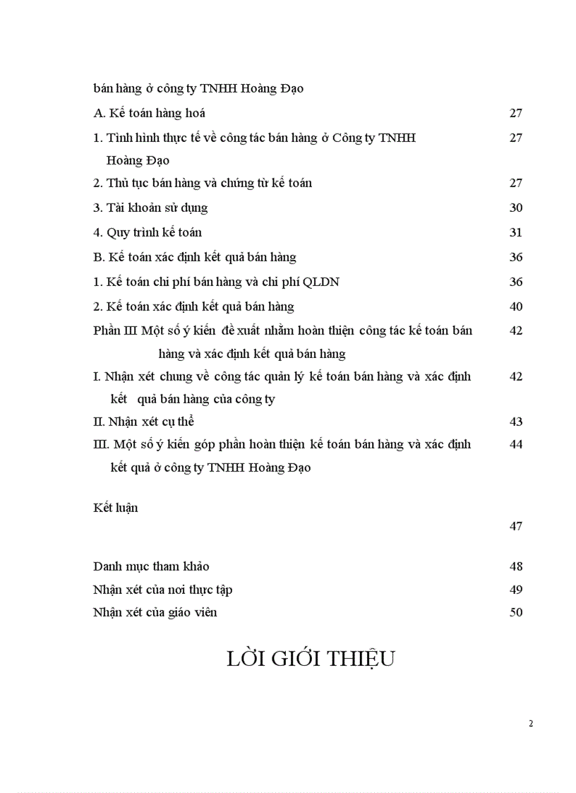 image for page Hoàn thiện tổ chức kế toán bán hàng và xác định kết quả bán hàng tại Công ty TNHH Hoàng Đạo