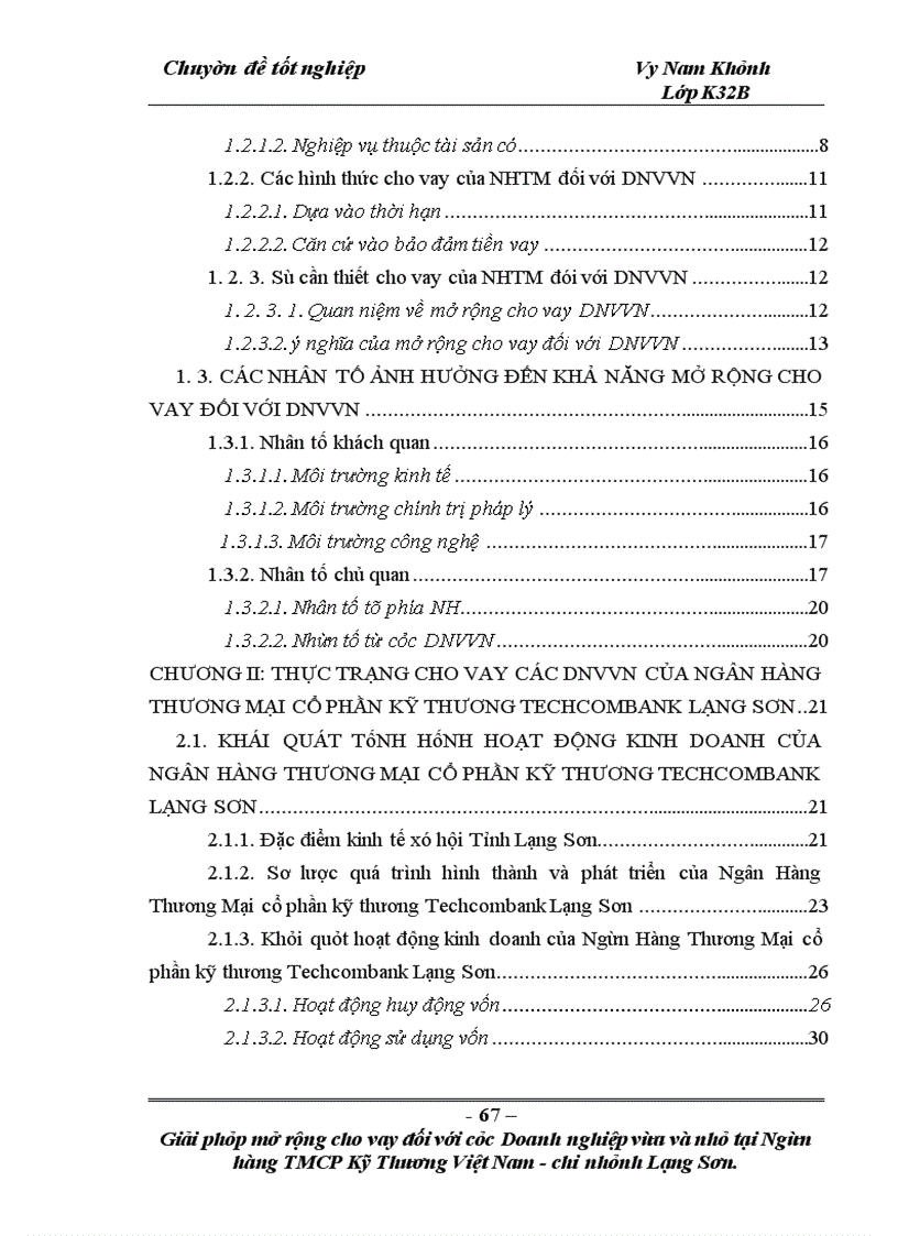image for page Giải pháp mở rộng cho vay đối với các doanh nghiệp vừa và nhỏ tại Ngân hàng TMCP Kỹ thương Việt Nam – Chi nhánh Lạng Sơn