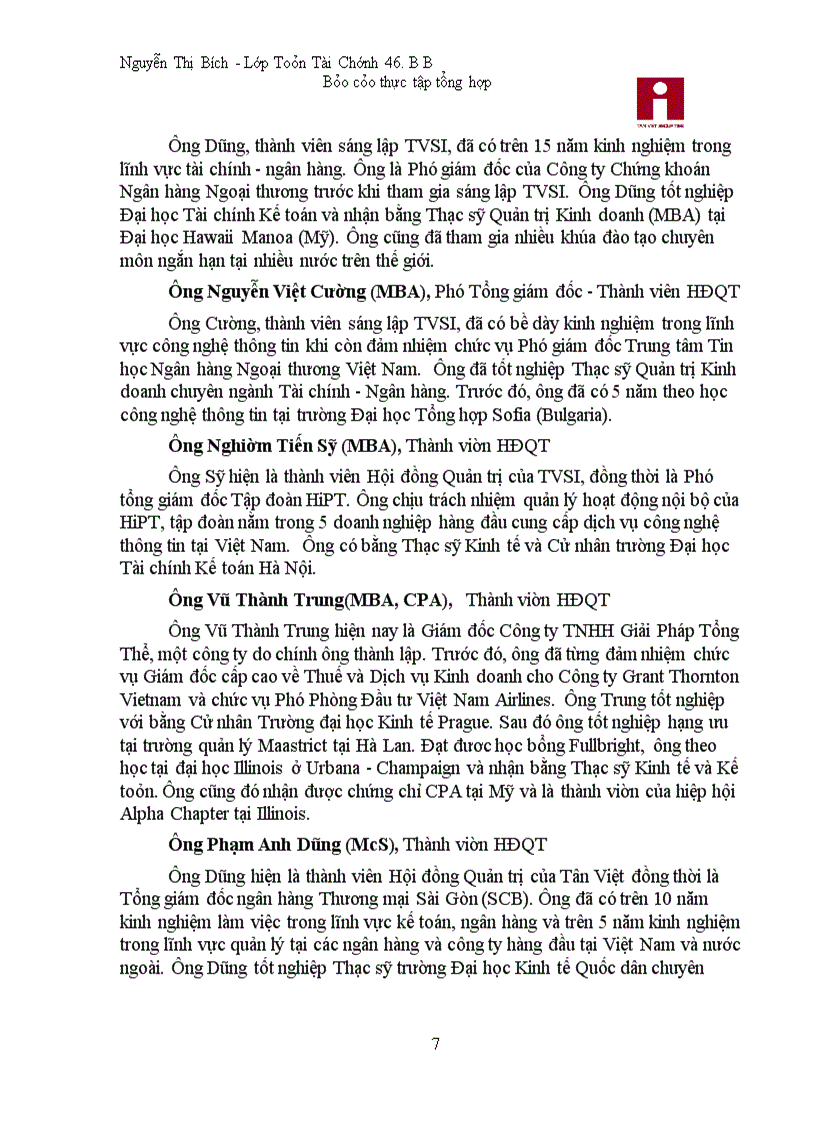 image for page Thực tập tổng hợp tại công ty cổ phần chứng khoán Tân Việt