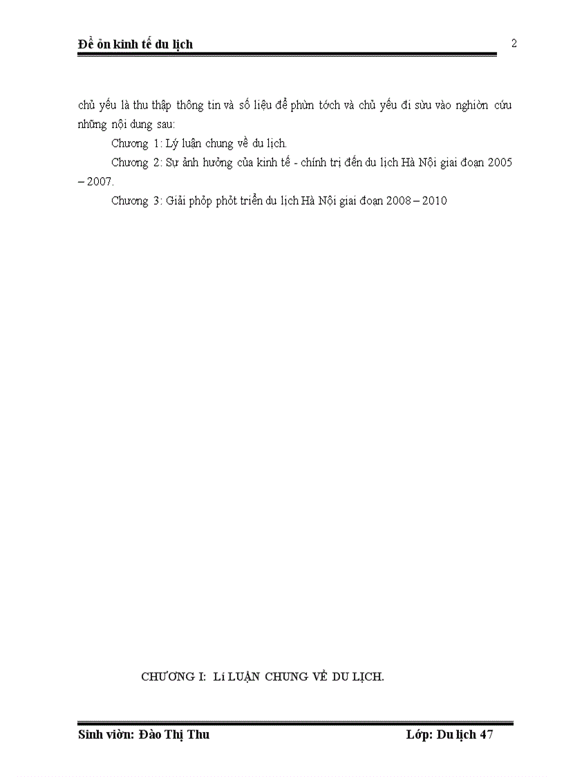 image for page Những ảnh hưởng của tình hình kinh tế chính trị đến việc phát triển du lịch Hà Nội