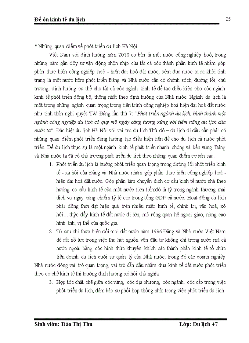 image for page Những ảnh hưởng của tình hình kinh tế chính trị đến việc phát triển du lịch Hà Nội