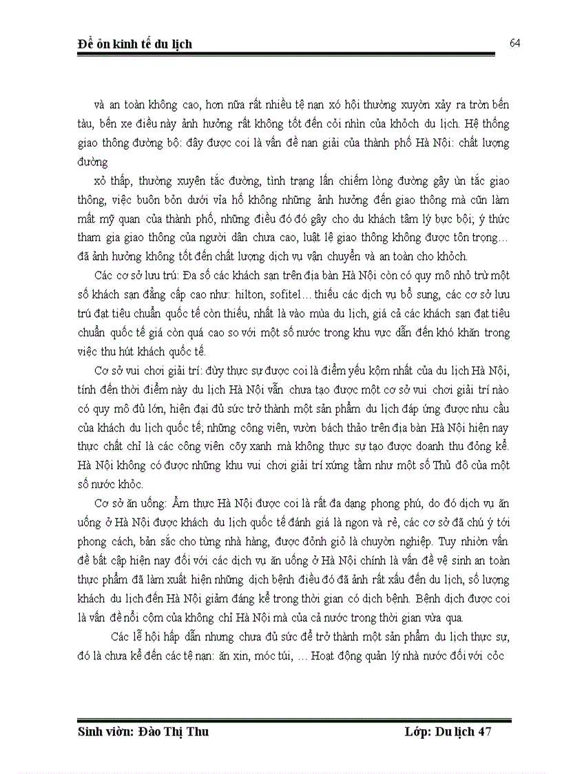 image for page Những ảnh hưởng của tình hình kinh tế chính trị đến việc phát triển du lịch Hà Nội