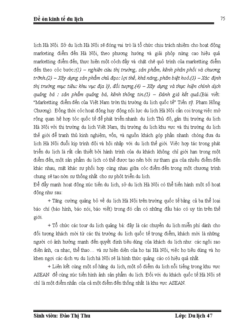image for page Những ảnh hưởng của tình hình kinh tế chính trị đến việc phát triển du lịch Hà Nội