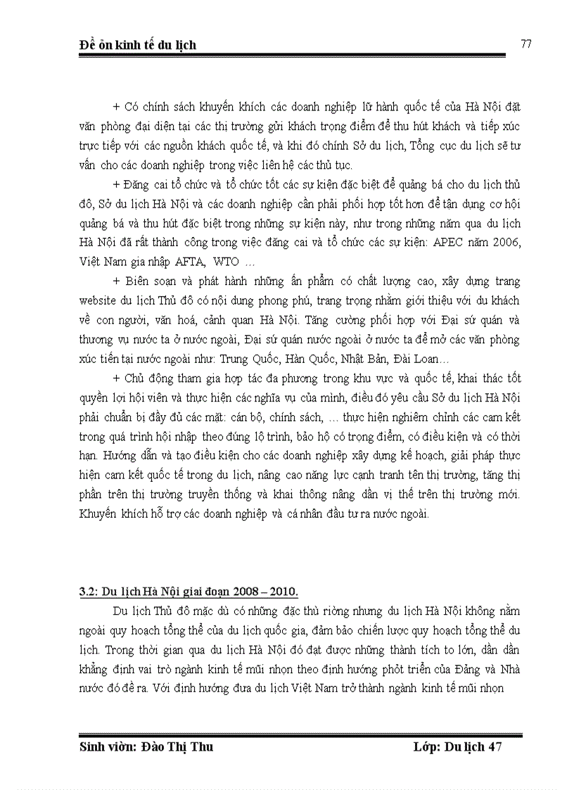 image for page Những ảnh hưởng của tình hình kinh tế chính trị đến việc phát triển du lịch Hà Nội