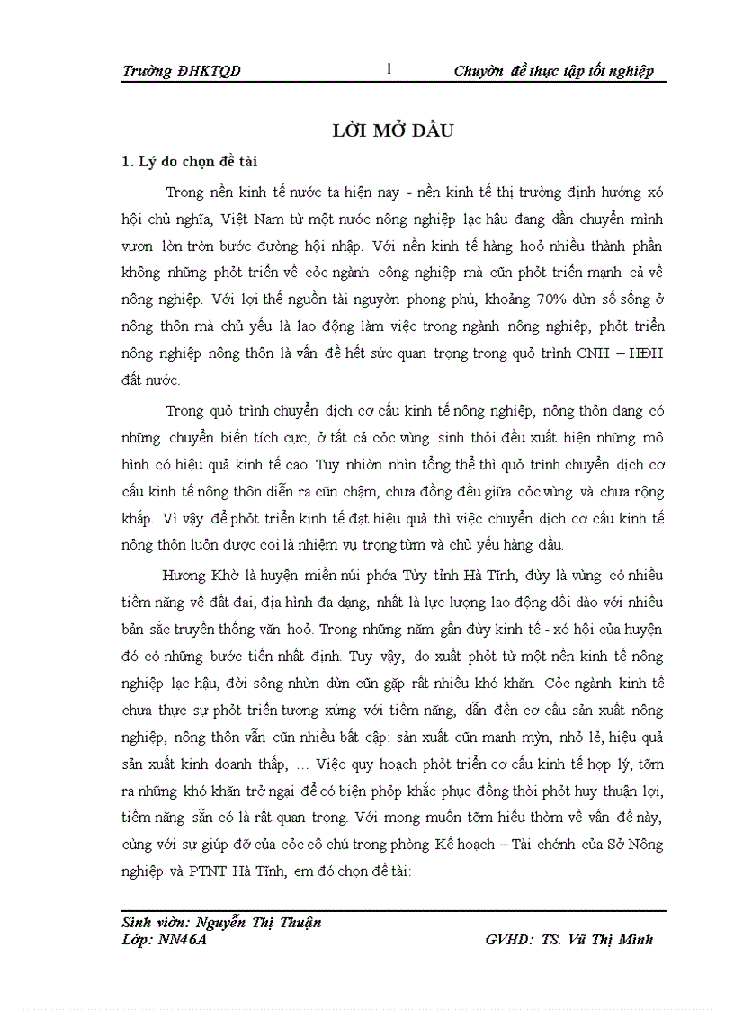 image for page Thực trạng phát triển kinh tế - xã hội và chuyển dịch cơ cấu kinh tế nông thôn của huyện Hương Khê- Hà Tĩnh dưới tác động của tuyến đường Hồ Chí Minh