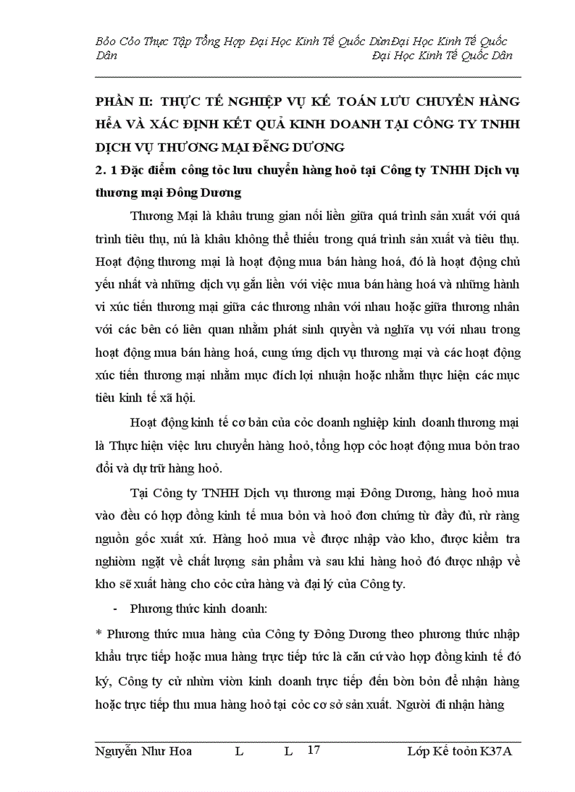 image for page Kế toán lưu chuyển hàng hoá và xác định kết quả tiêu thụ tại công ty TNHH Dịch vụ thương mại Đông Dương