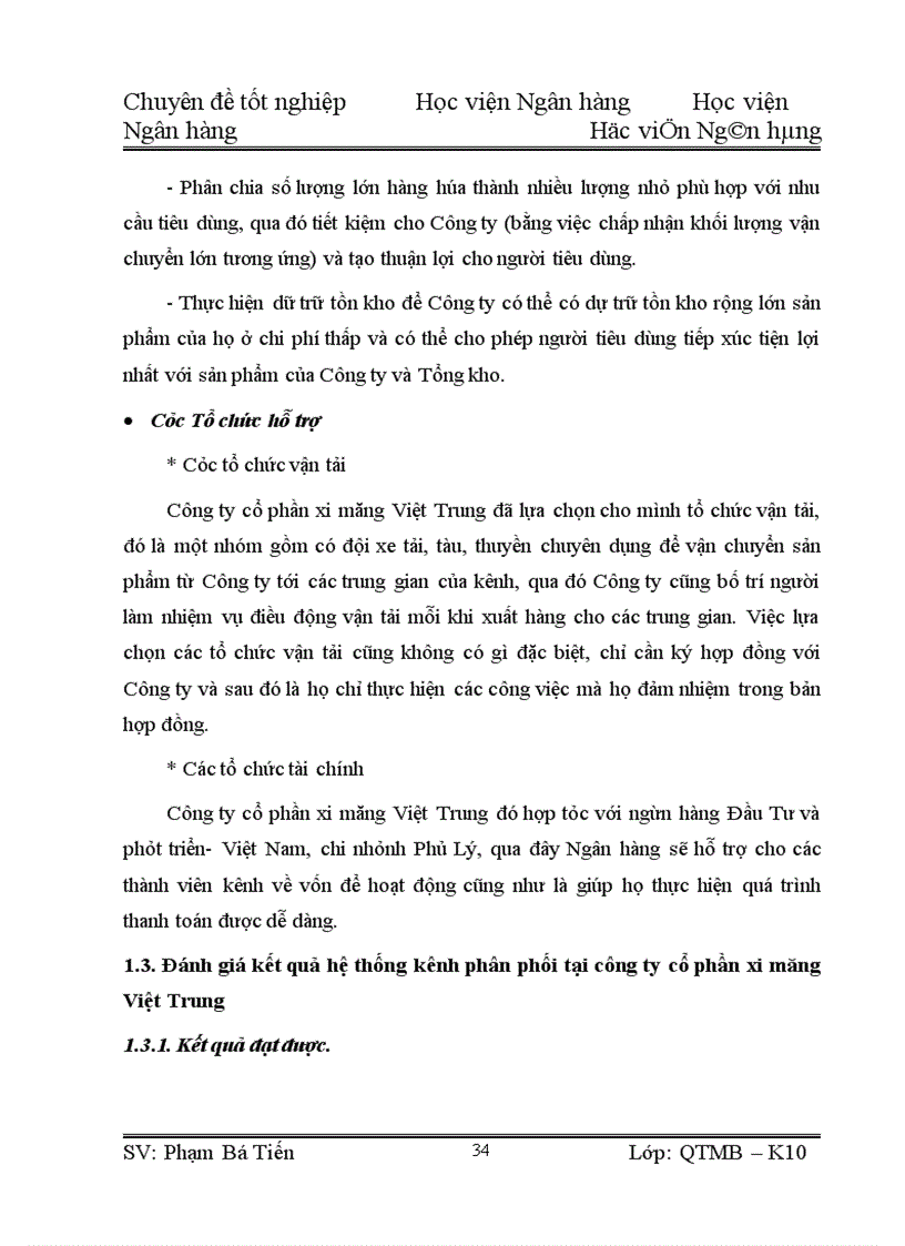 image for page Giải pháp hoàn thiện hệ thống kênh phân phối tại Công ty cổ phần xi măng Việt Trung
