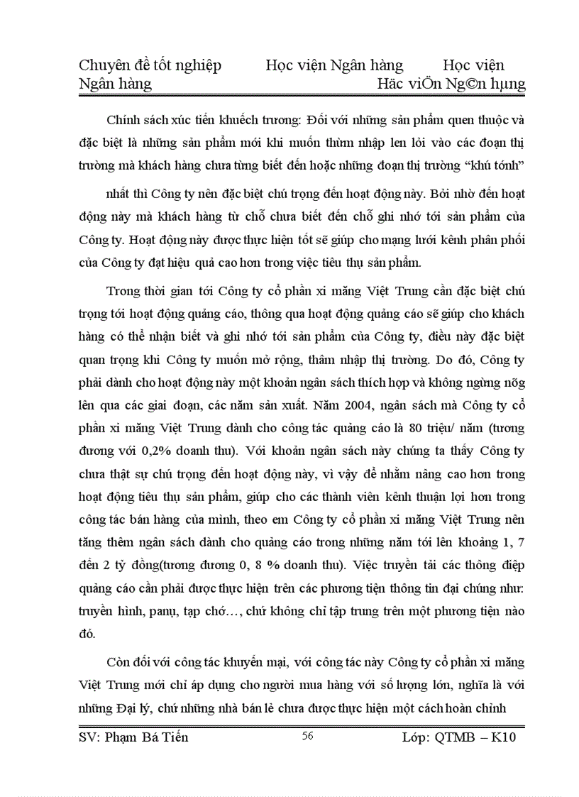 image for page Giải pháp hoàn thiện hệ thống kênh phân phối tại Công ty cổ phần xi măng Việt Trung