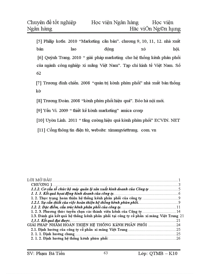 image for page Giải pháp hoàn thiện hệ thống kênh phân phối tại Công ty cổ phần xi măng Việt Trung