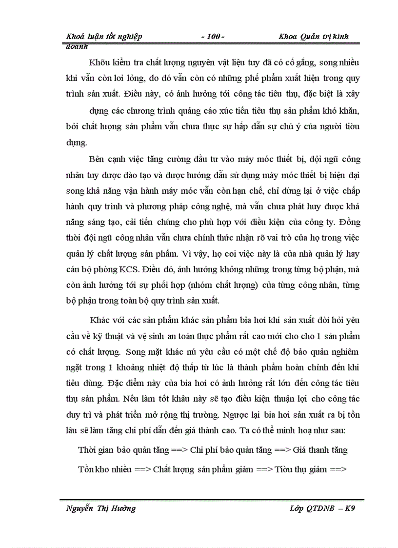 image for page Thực trạng công tác quản lý chất lượng sản phẩm ở Nhà máy bia Á Châu.