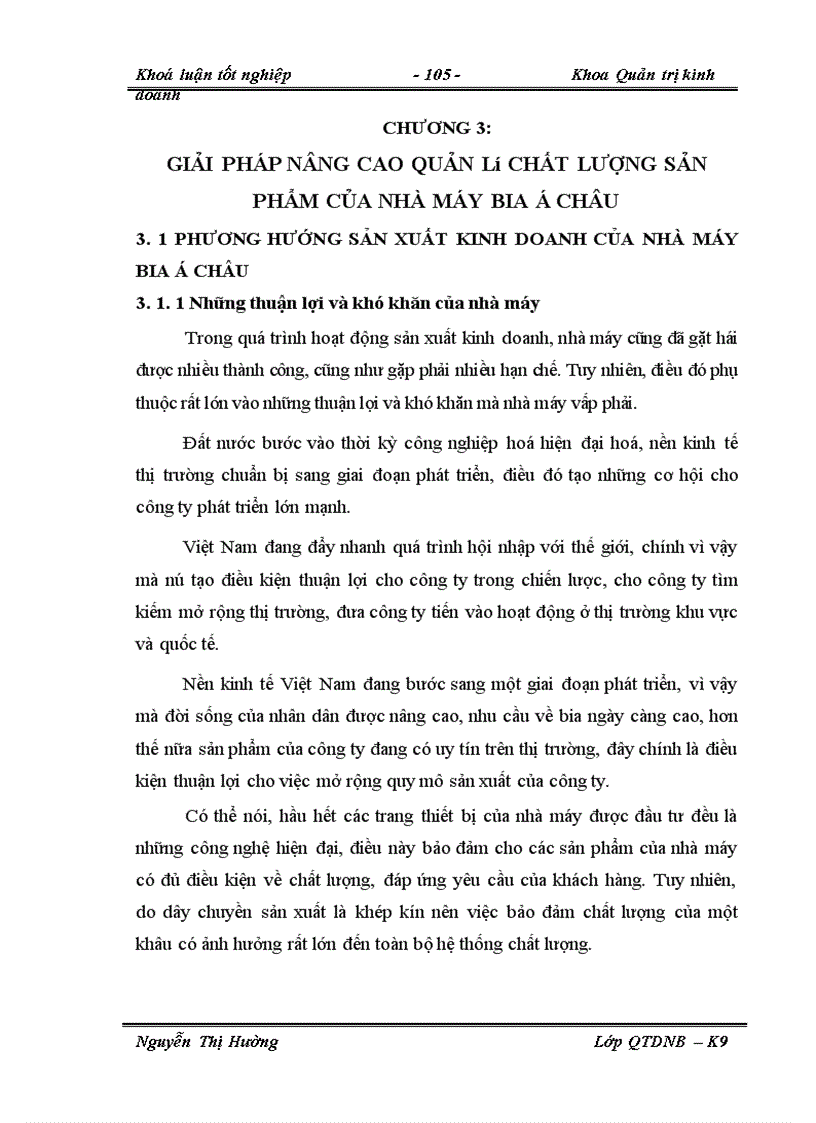 image for page Thực trạng công tác quản lý chất lượng sản phẩm ở Nhà máy bia Á Châu.