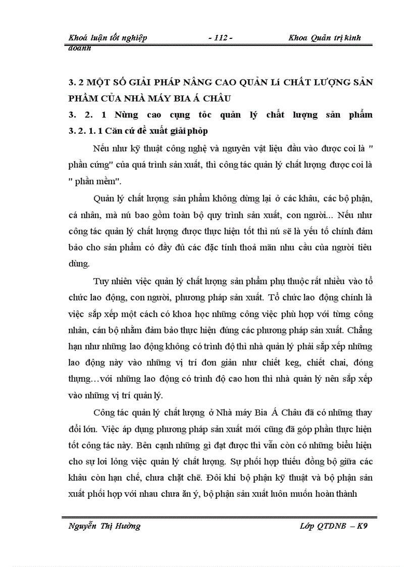 image for page Thực trạng công tác quản lý chất lượng sản phẩm ở Nhà máy bia Á Châu.