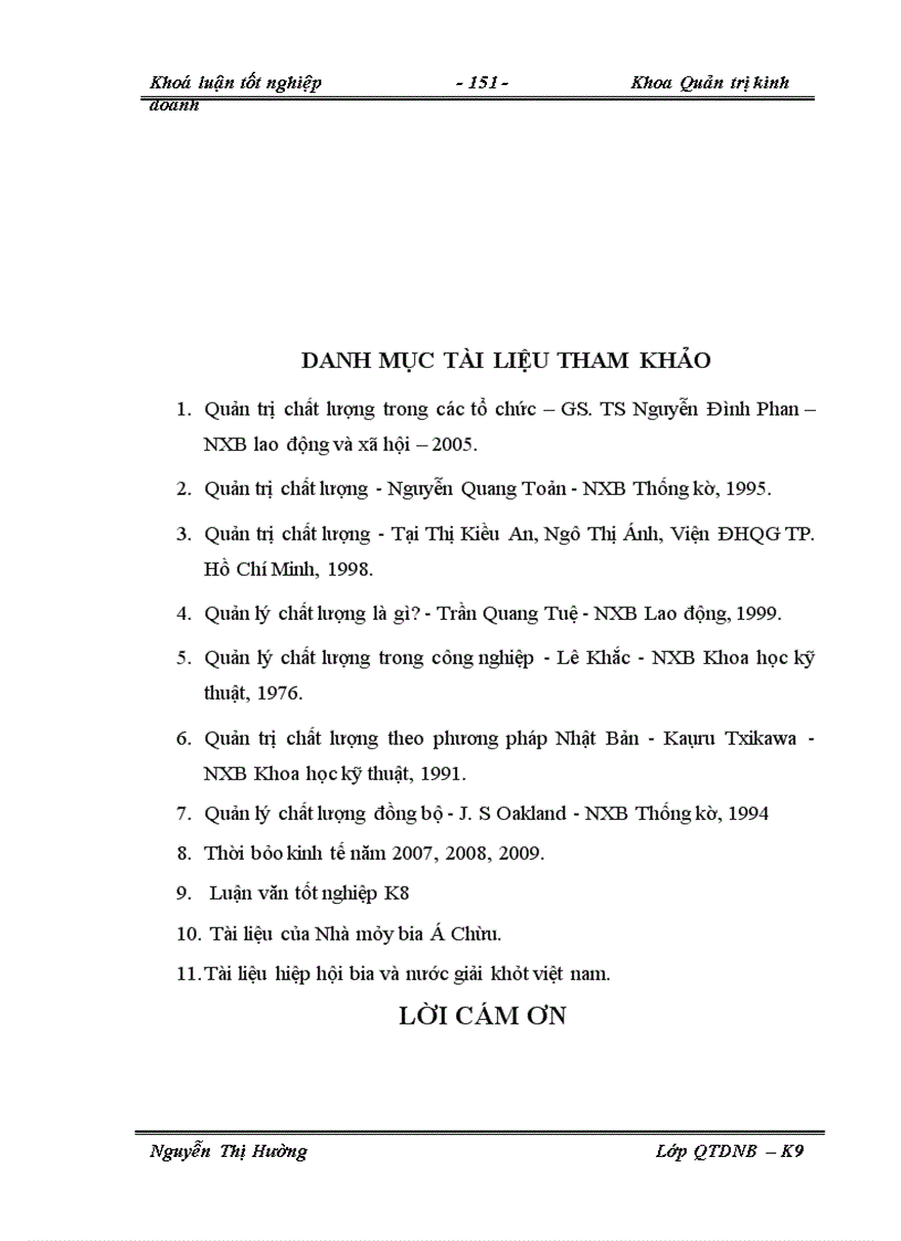 image for page Thực trạng công tác quản lý chất lượng sản phẩm ở Nhà máy bia Á Châu.