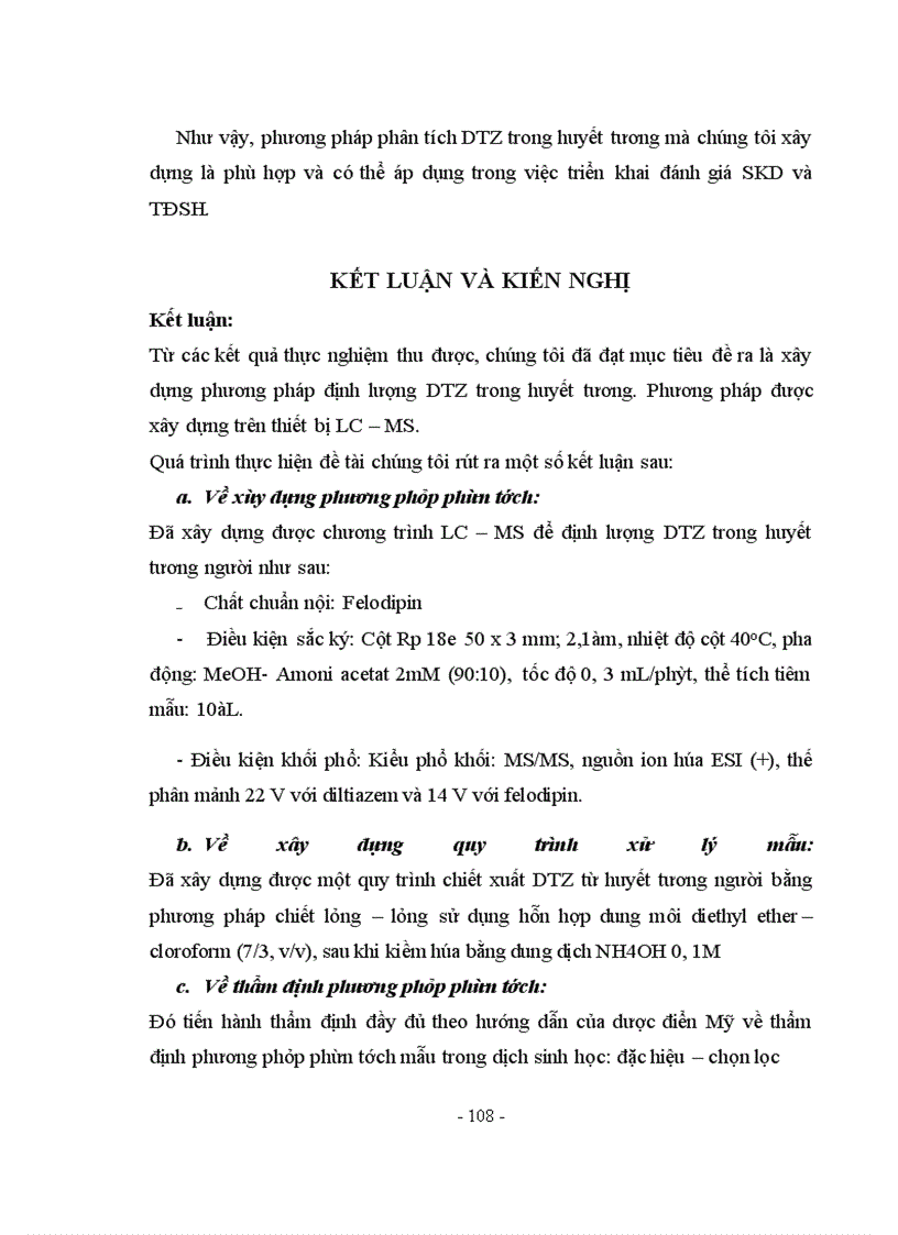 image for page Nghiên cứu phương pháp định lượng Diltiazem trong huyết tương người bằng sắc ký lỏng khối phổ (LC-MS)