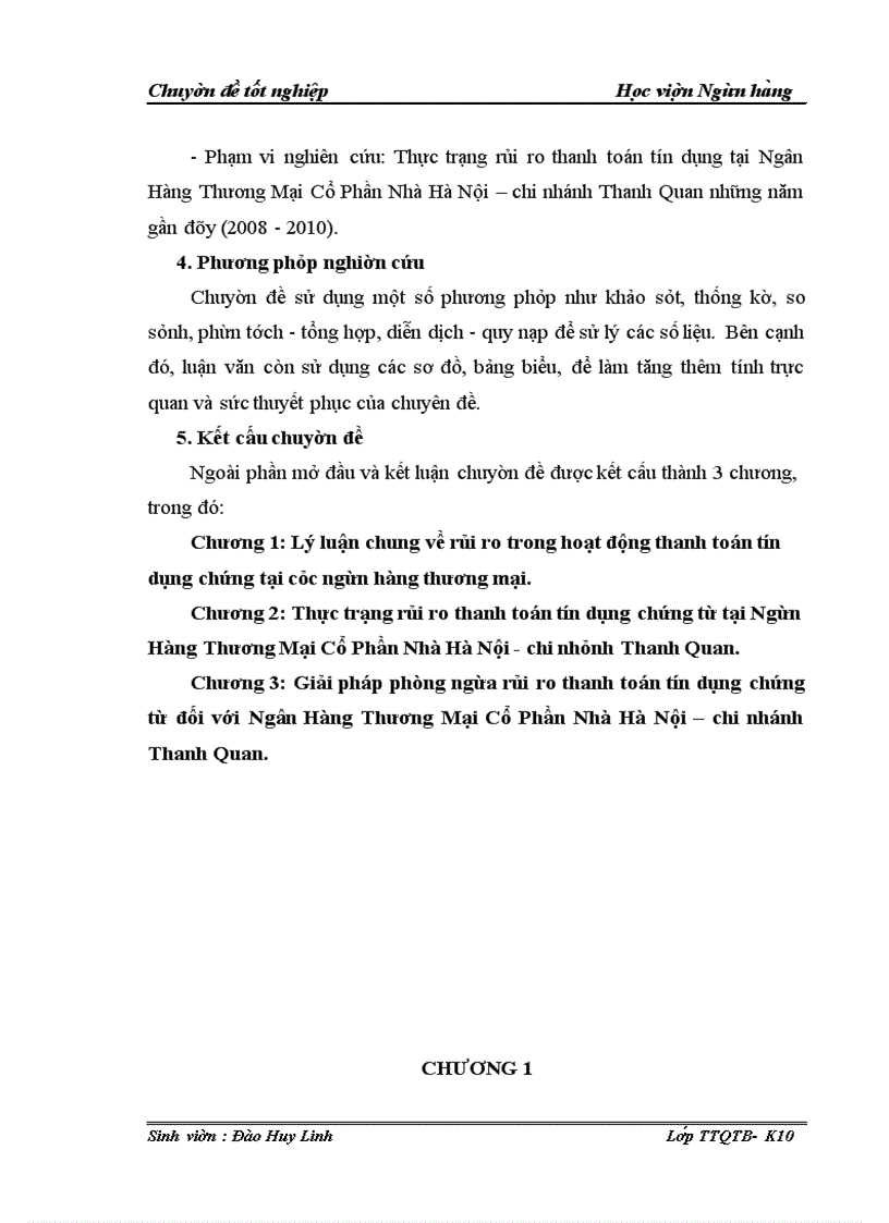 image for page Giải pháp phòng ngừa rủi ro trong hoạt động thanh toán tín dụng chứng từ đối với Ngân Hàng Thương Mại Cổ Phần Nhà Hà Nội – Chi nhánh Thanh Quan