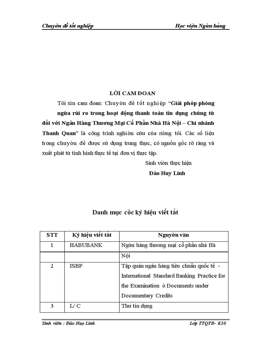 image for page Giải pháp phòng ngừa rủi ro trong hoạt động thanh toán tín dụng chứng từ đối với Ngân Hàng Thương Mại Cổ Phần Nhà Hà Nội – Chi nhánh Thanh Quan