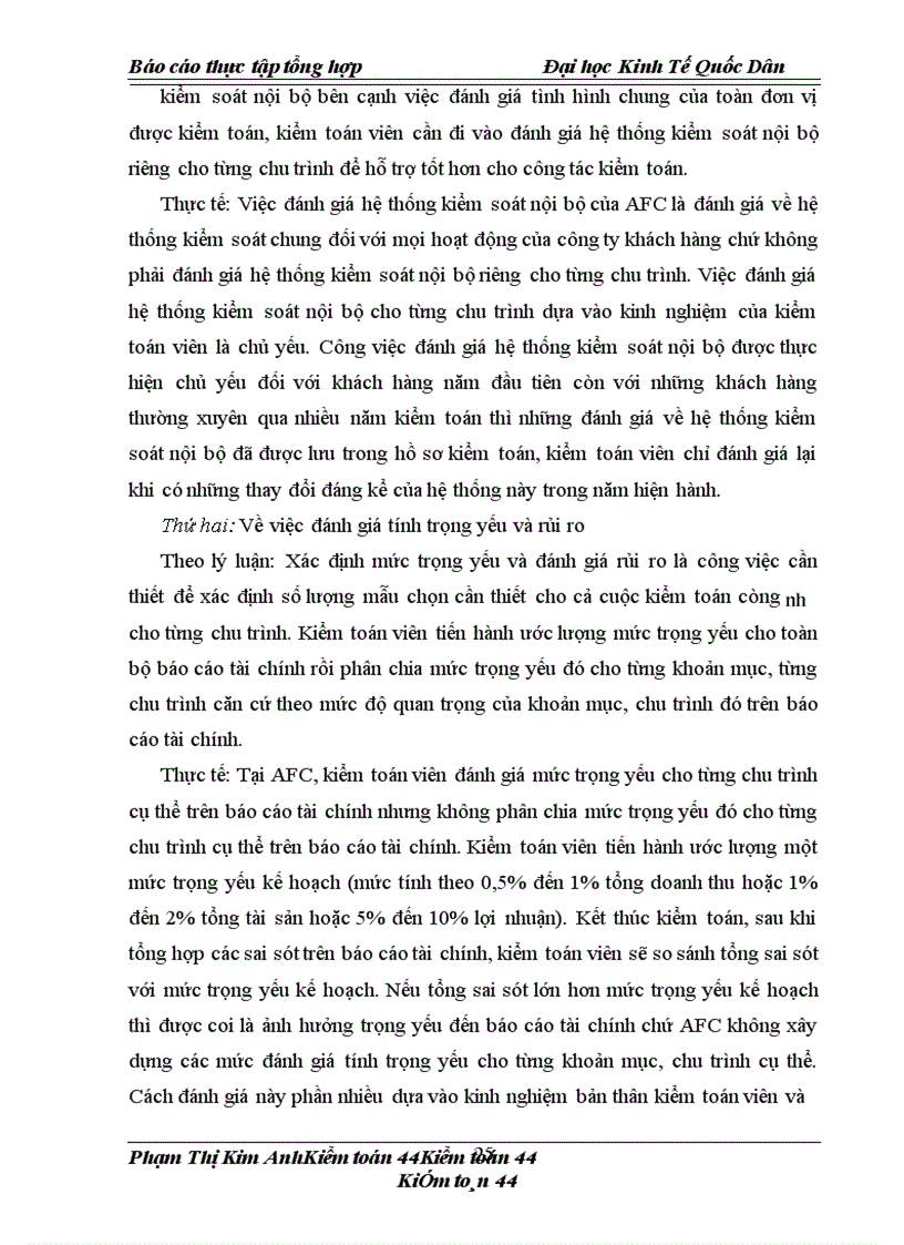 image for page Thực tập tổng hợp công ty cổ phần kiểm toán và tư vấn tài chính kế toán (gọi tắt là AFC)