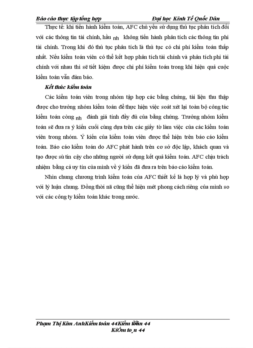 image for page Thực tập tổng hợp công ty cổ phần kiểm toán và tư vấn tài chính kế toán (gọi tắt là AFC)