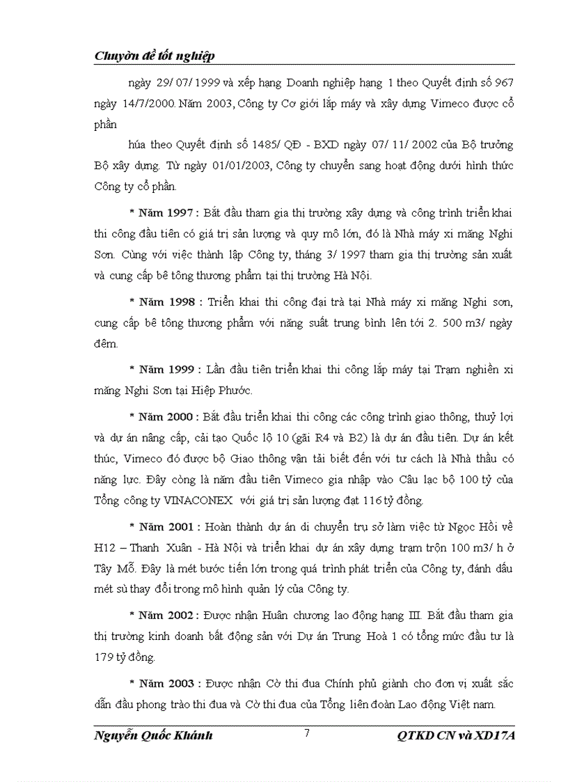 image for page Xây dựng và tổ chức thực hiện kế hoạch tiêu thụ bê tông thương phẩm và đá tại Công ty Cổ phần Vimeco
