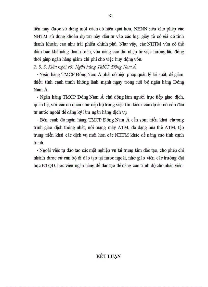 image for page Một số giải pháp chủ yếu nhằm nâng cao hiệu quả sử dụng vốn tại ngân hàng TMCP Đông Nam Á chi nhánh Đống Đa