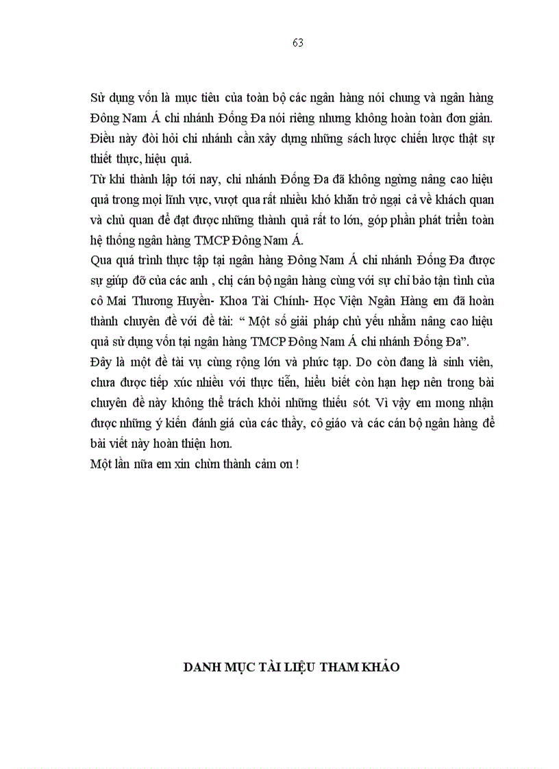 image for page Một số giải pháp chủ yếu nhằm nâng cao hiệu quả sử dụng vốn tại ngân hàng TMCP Đông Nam Á chi nhánh Đống Đa
