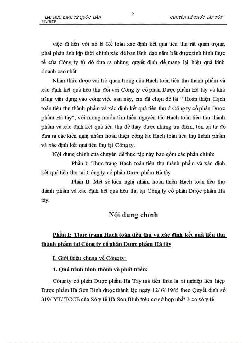 image for page Hoàn thiện Hạch toán tiêu thụ thành phẩm và xác định kết quả tiêu thụ ở Công ty cổ phần Dược phẩm Hà tây