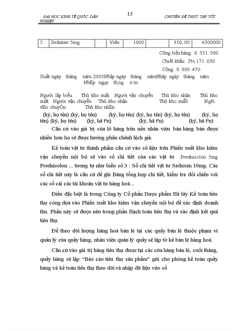 image for page Hoàn thiện Hạch toán tiêu thụ thành phẩm và xác định kết quả tiêu thụ ở Công ty cổ phần Dược phẩm Hà tây