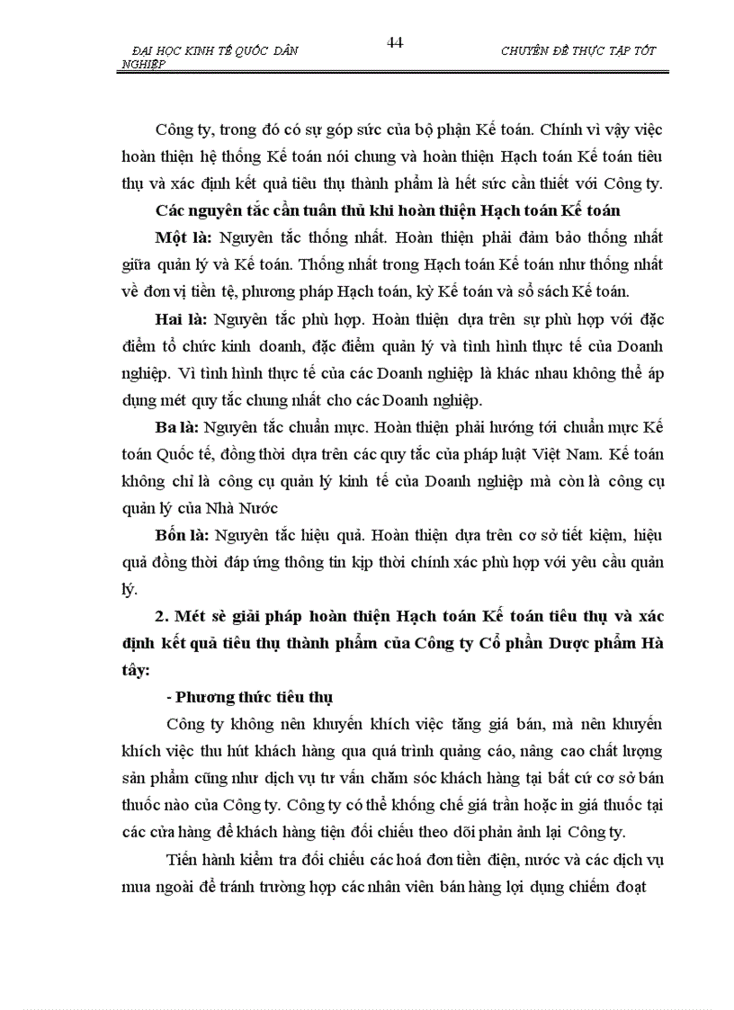 image for page Hoàn thiện Hạch toán tiêu thụ thành phẩm và xác định kết quả tiêu thụ ở Công ty cổ phần Dược phẩm Hà tây