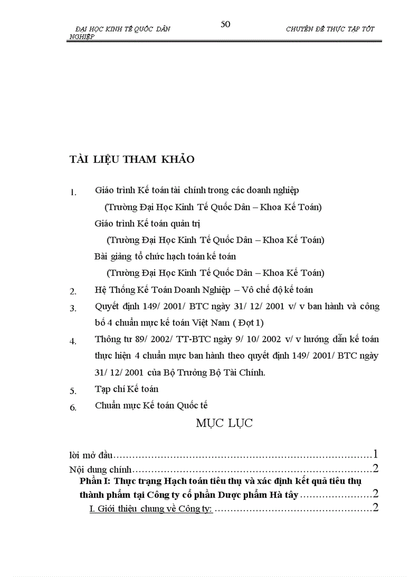 image for page Hoàn thiện Hạch toán tiêu thụ thành phẩm và xác định kết quả tiêu thụ ở Công ty cổ phần Dược phẩm Hà tây