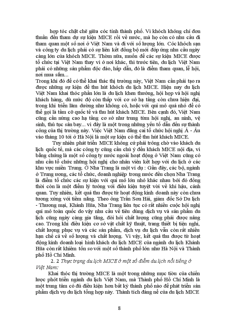 image for page Thực trạng du lich Mice ở Việt Nam hiện nay