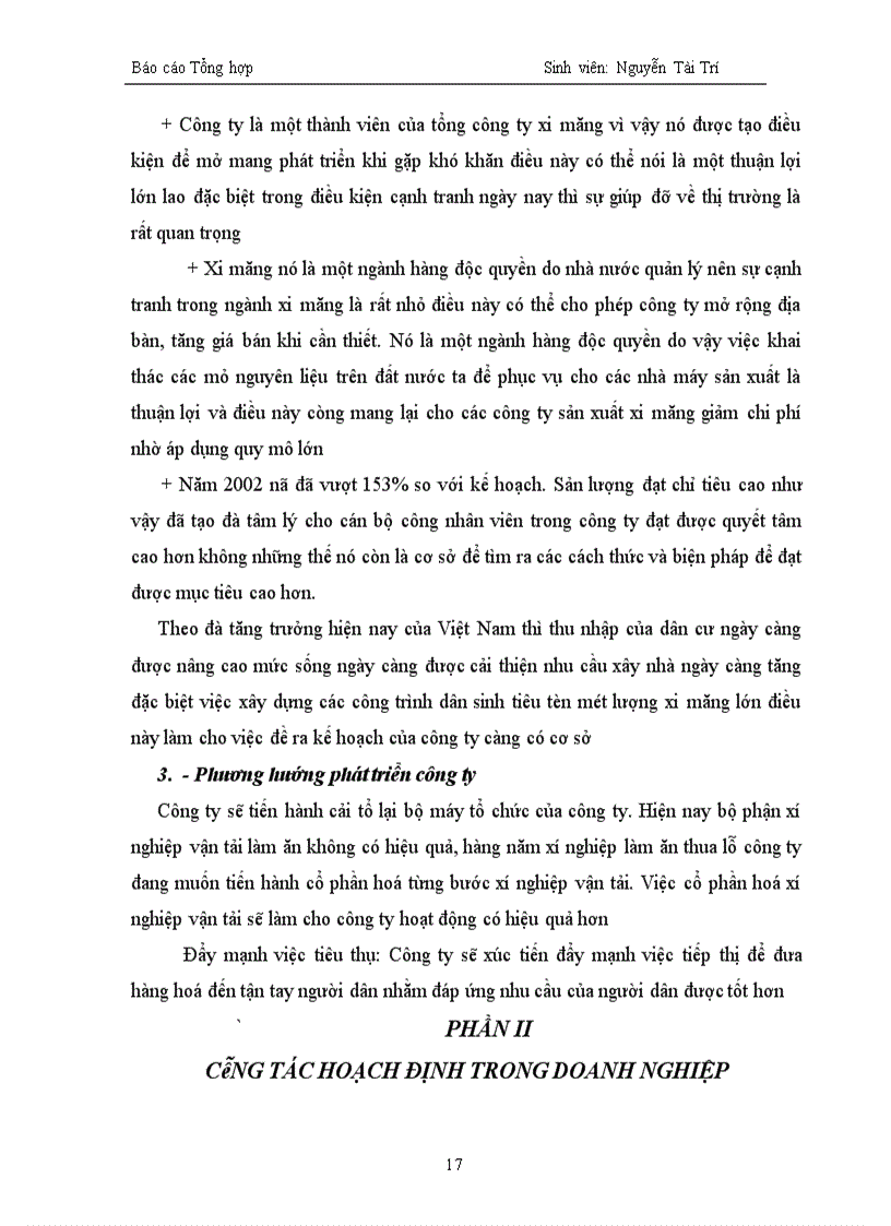 image for page Công tác hoạch định trong doanh nghiệp của Tổng công ty xi măng Việt Nam