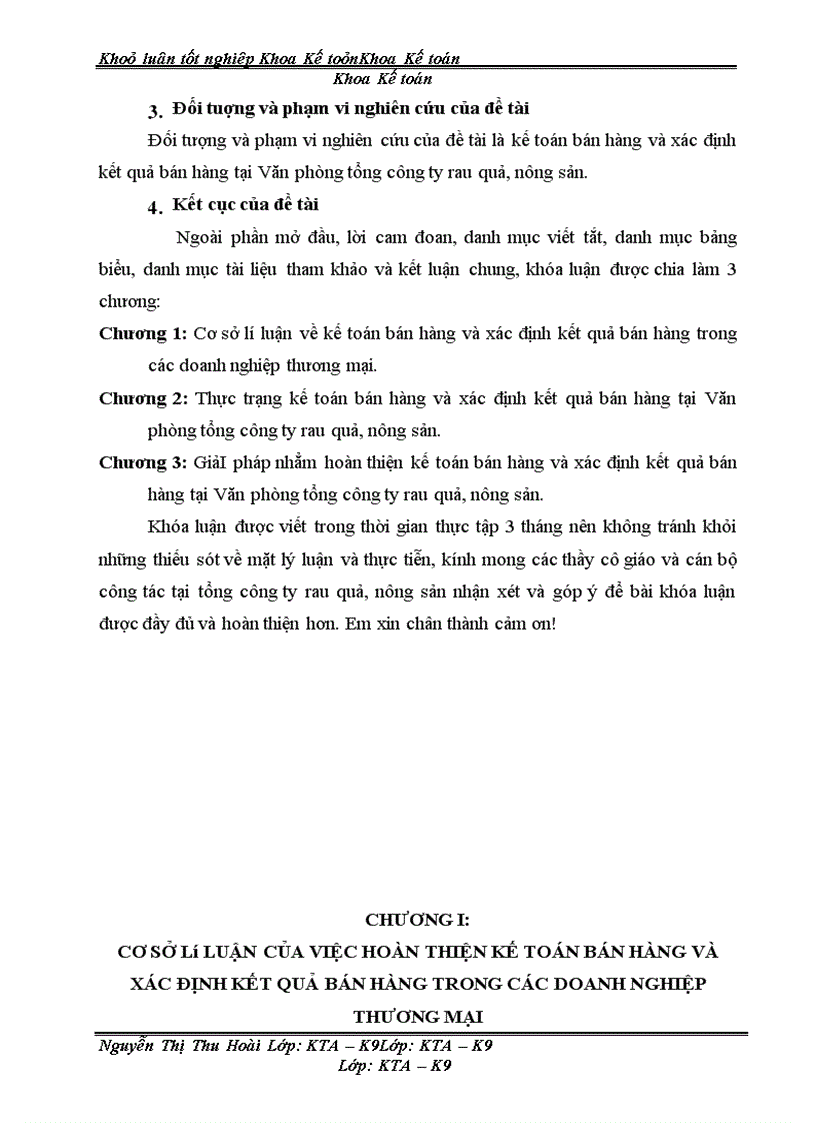 image for page Hoàn thiện kế toán bán hàng và xác định kết quả bán hàng tại Văn phòng tổng công ty rau quả, nông sản